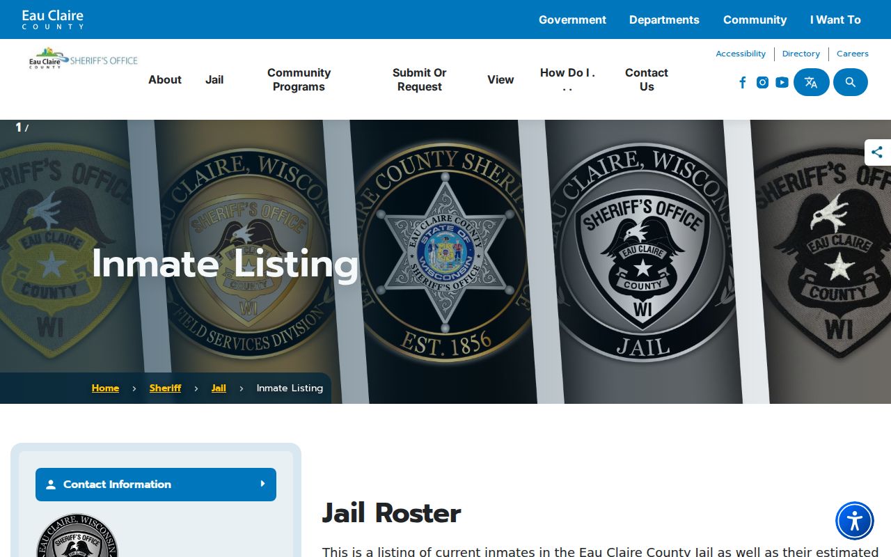 Eau Claire County arrest history jail roster search
