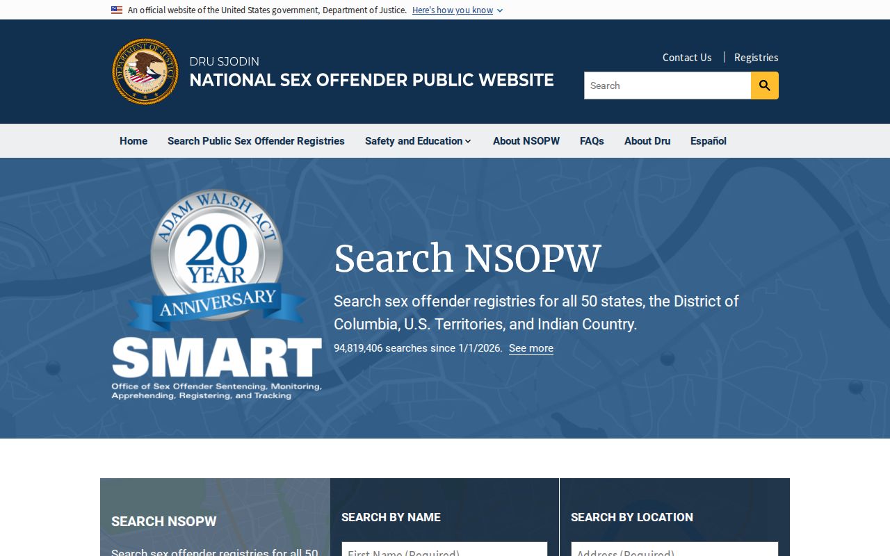 National search for an Eau Claire County sex offender check across states