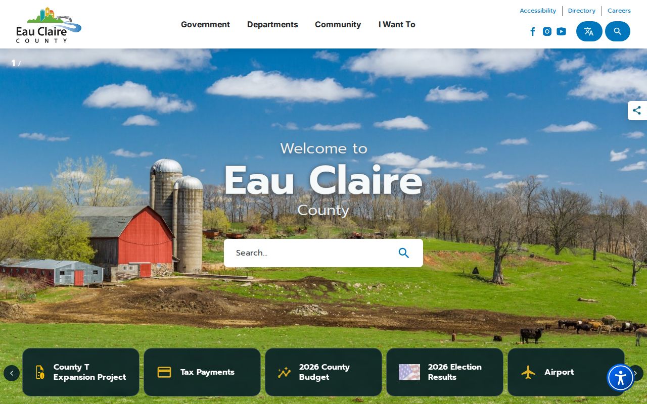 Eau Claire County criminal records Government Center access page